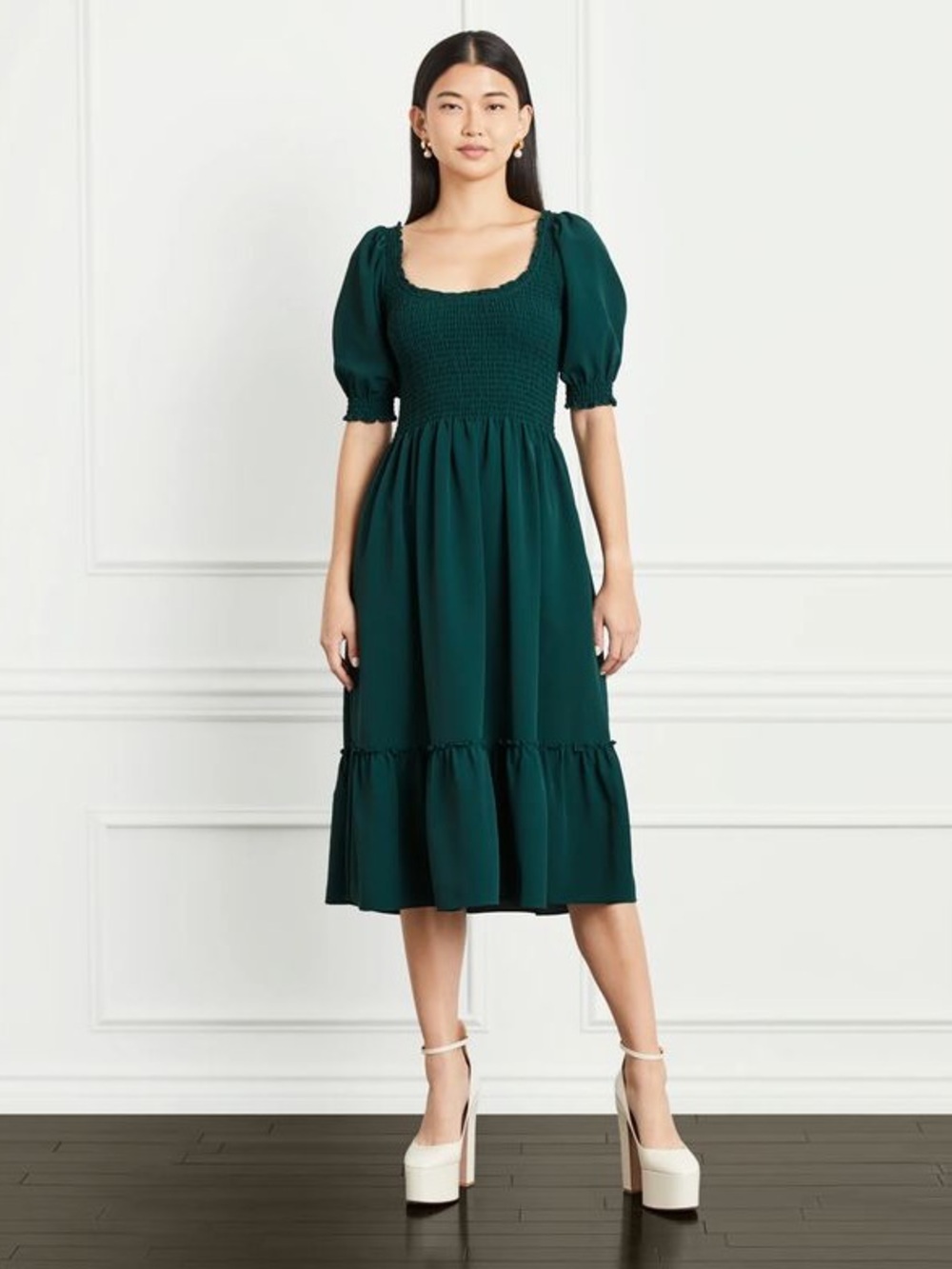 Hill House Green Louisa Midi Dress size Medium